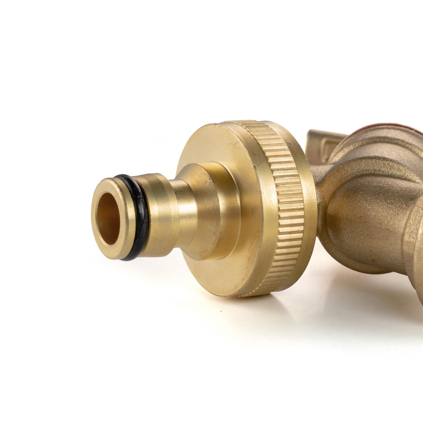 Brass Bib Tap Quick Connect with MDPE Tee 25mm - 3/4" BSPF