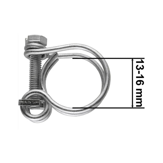 Double Wire Hose Clamp Galvanised 13mm-16mm