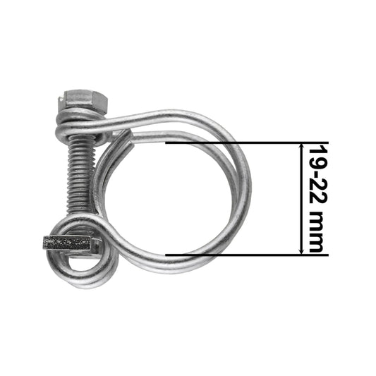 Double Wire Hose Clamp Galvanised 19mm-22mm