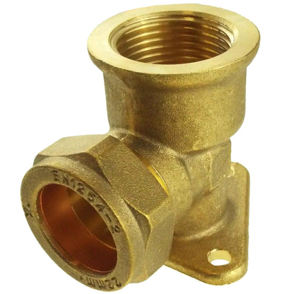 15mm Brass Wall Flange Kit with Garden Bib Double Tap Black/Blue and PTFE Tape Kit