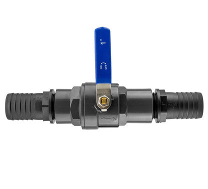 1.25" BSPF PP Stopcock with Stainless Steel Ball Valve 40mm Barb Ends