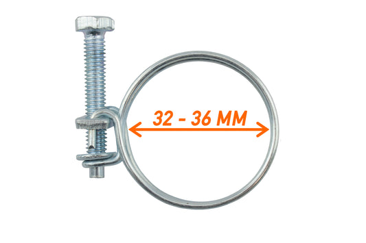 Double Wire Hose Clamp Galvanised 32mm-36mm