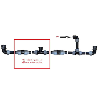 IBC 5-Tank Joining Kit Via 50mm Pipe