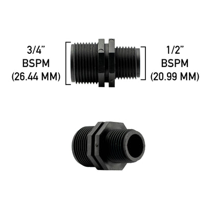 Reducing Nipple 3/4” BSP – 1/2” BSP Male
