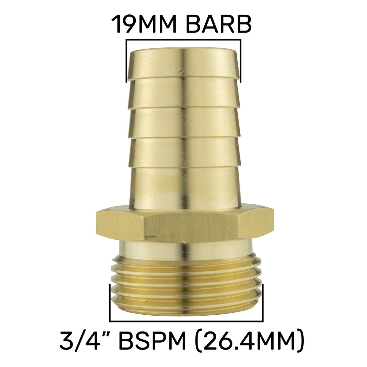 Ball Valve Lever 3/4" BSPF with 1 x Geka Type Claw Outlet and 1 x 19mm Barb Outlet