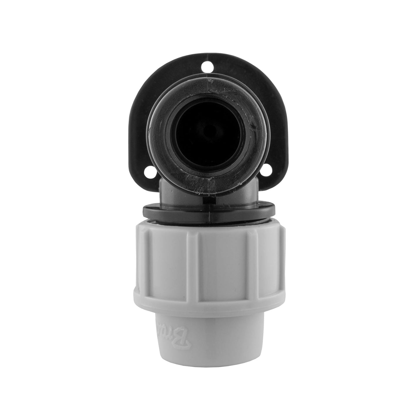 32mm MDPE Wall Flange with Nylon Tap Barb/Quick Connect and PTFE Tape