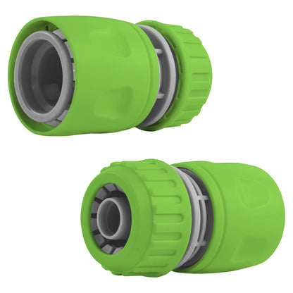 2-Way Tap Connector with 3 x Quick Connect Outlets and 3 x Standard 1/2" Hose Connectors (Grey/Lime)