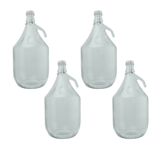 Glass Demijohn 5L 4 Pack Swing Top Cap
