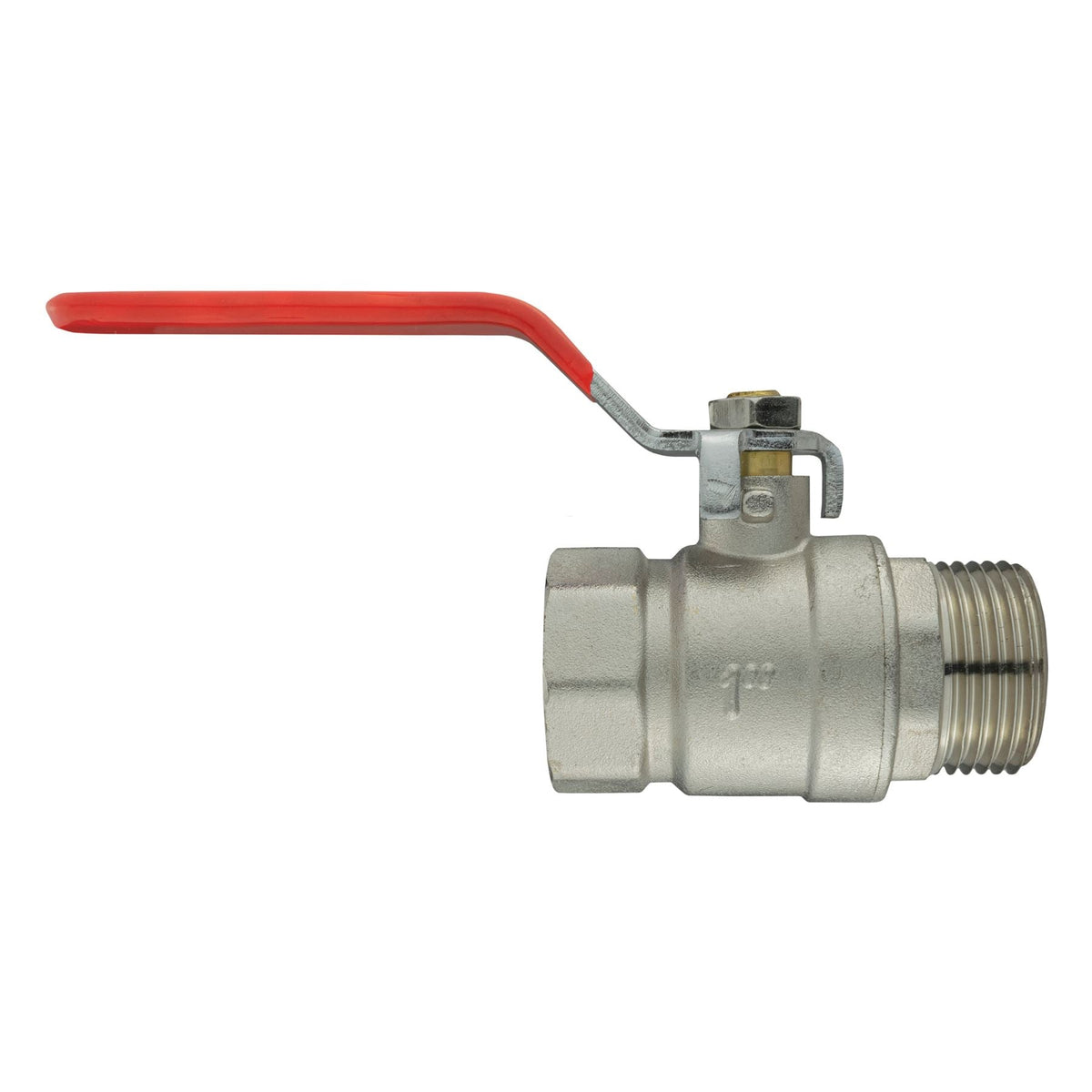 1" BSP Brass Nickel-Plated Lever Valve with Brass Spring Check Valve