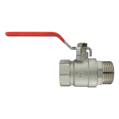 1" BSP Brass Nickel-Plated Lever Valve with Brass Spring Check Valve