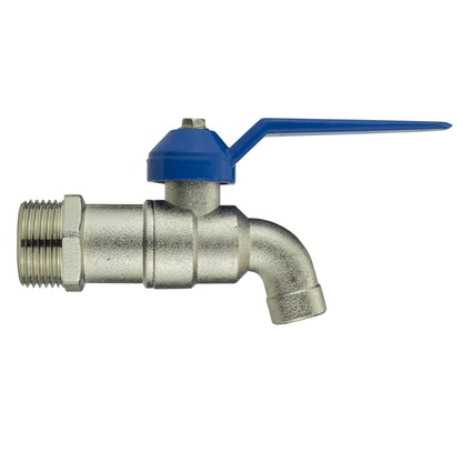 MDPE Wall Flange 25mm + 3/4" Blue Standard Lever Tap