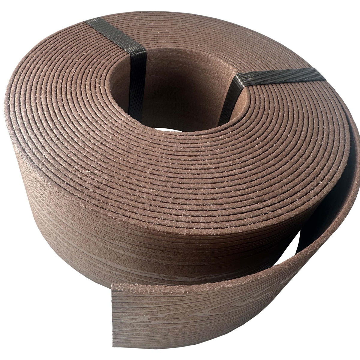 Lawn Edging Heavy Duty Wood Effect 78mm High, 2.8mm Thick, 10 Metre Roll