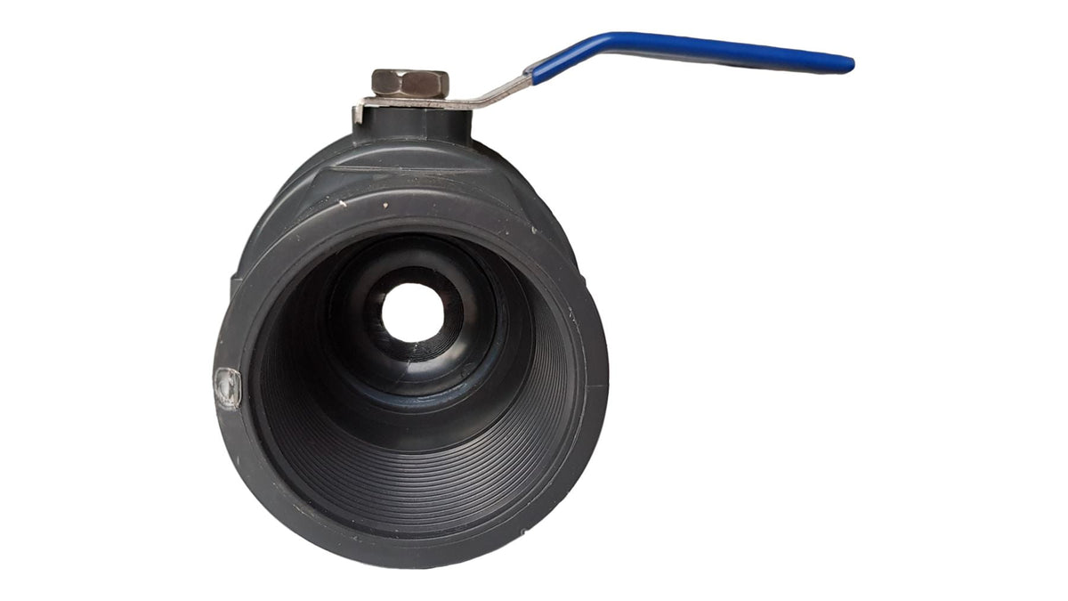 1.25" BSPF PP Stopcock with Stainless Steel Ball Valve 40mm Barb Ends