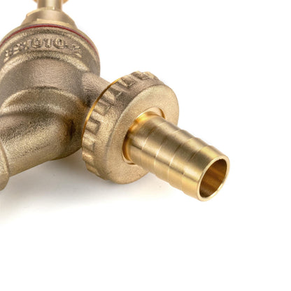 Brass Bib Tap 3/4" Barb with MDPE Tee 25mm - 3/4" BSPF