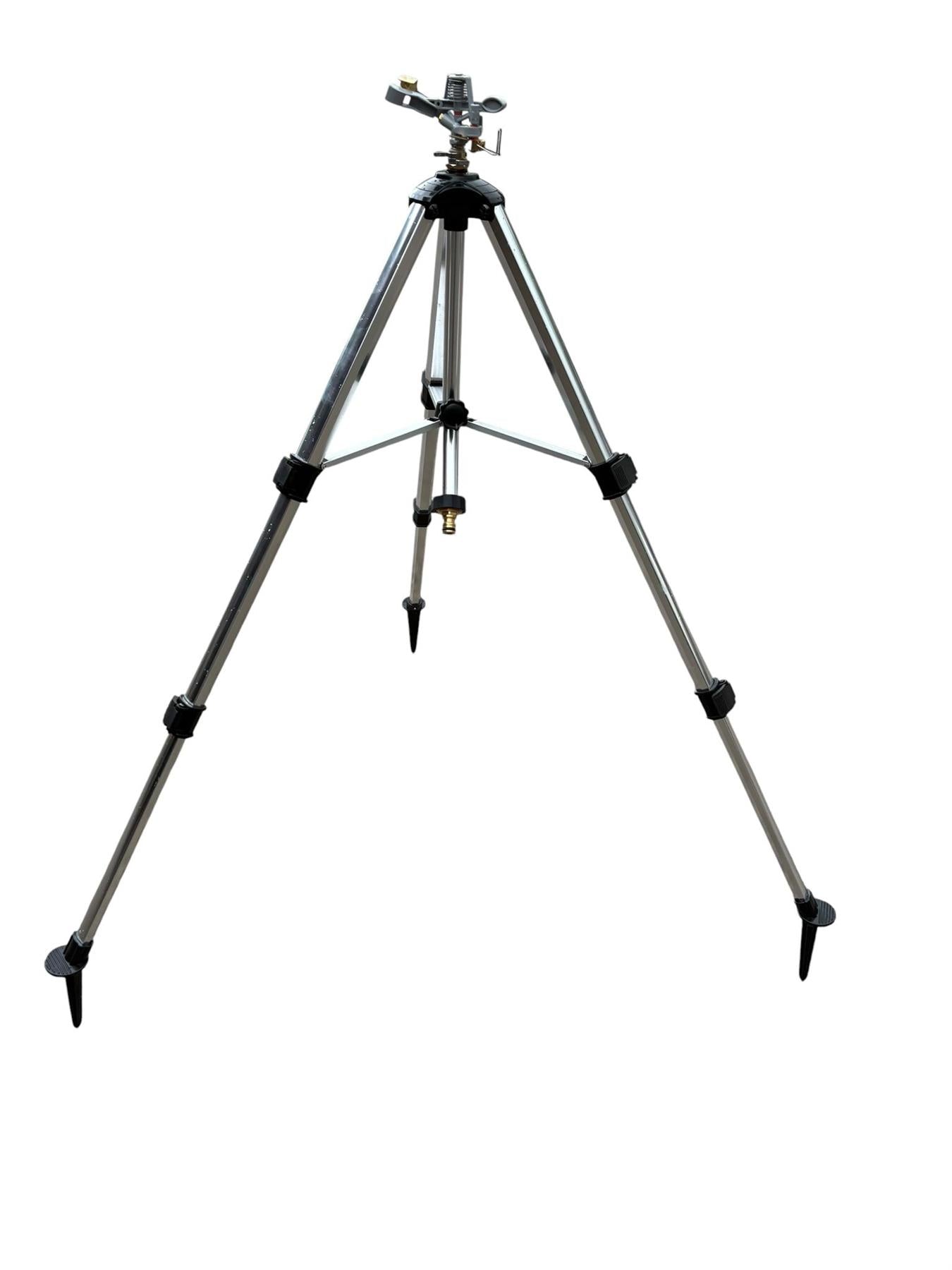 Aluminium Garden Sprinkler Tripod Stand 55-105cm Spiked Feet