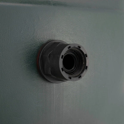Water Butt Connector 1" BSP with Garden Lever Tap with Geka Type Claw and 1/2" Hose Barb Connector