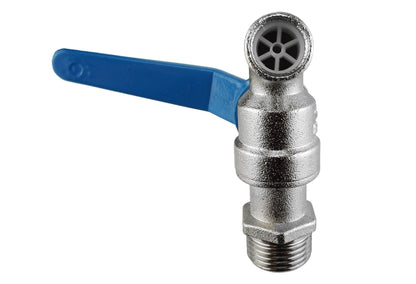 MDPE Wall Flange 25mm + 3/4" Blue Standard Lever Tap