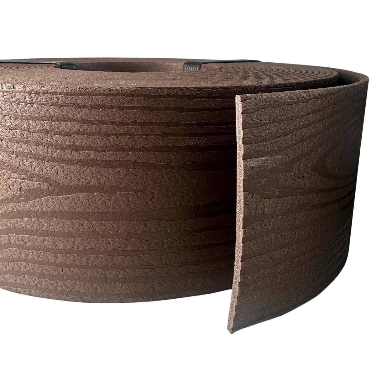 Lawn Edging Heavy Duty Wood Effect 78mm High, 2.8mm Thick, 10 Metre Roll