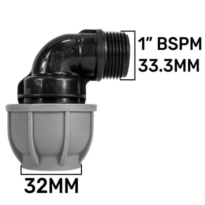 Swivel IBC Extender + Valve + 32mm Elbow
