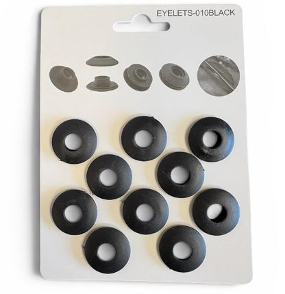 Tarp Eyelets Plastic Snap On Black Pack of 10