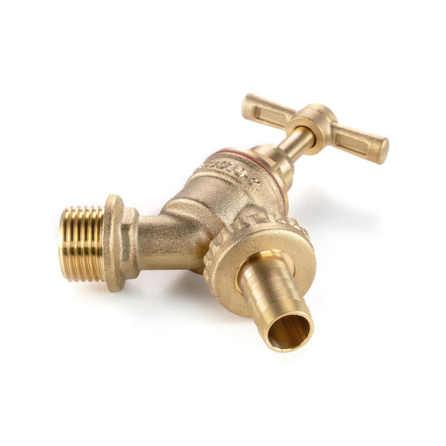 Brass Bib Tap 3/4" Barb with MDPE Tee 25mm - 3/4" BSPF