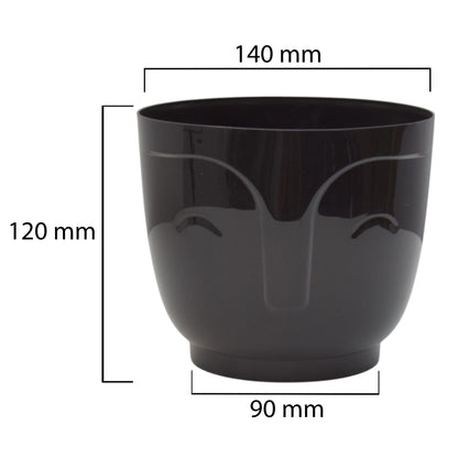 Atena Pot Without Hole 140mm Black