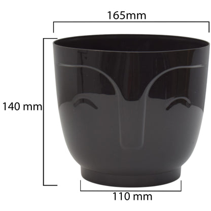 Atena Pot Without Hole 165mm Black