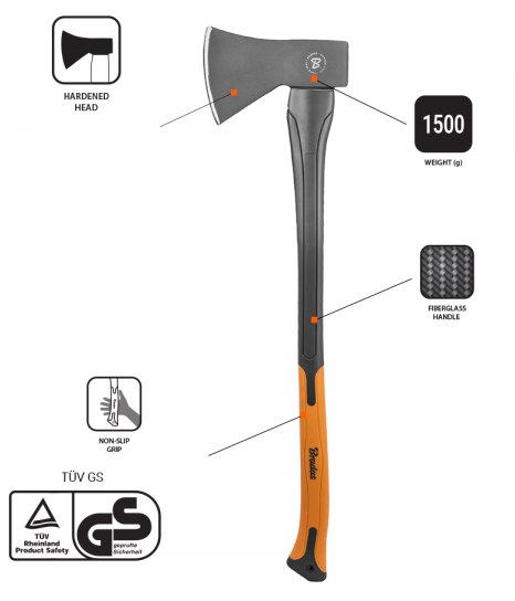 Universal Fiberglass Axe 1500g