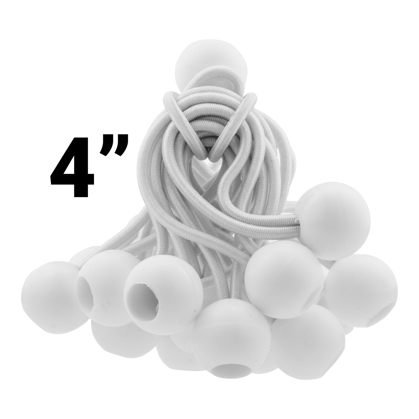 Grey L-Grade Tarpaulin with 20 x 4" Bungee Balls (White)