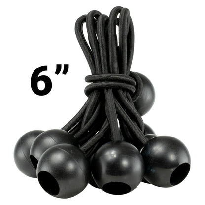 Black/Silver L-Grade Tarpaulin with 10 x 6" Bungee Balls (Black)