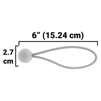 White M-Grade Tarpaulin with 20 x 6" Bungee Balls (White)