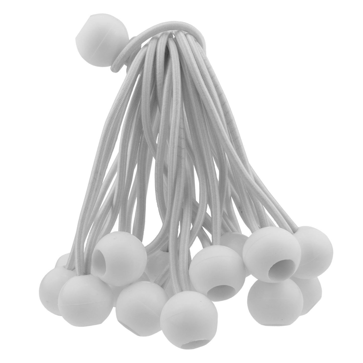 Grey L-Grade Tarpaulin with 20 x 6" Bungee Balls (White)