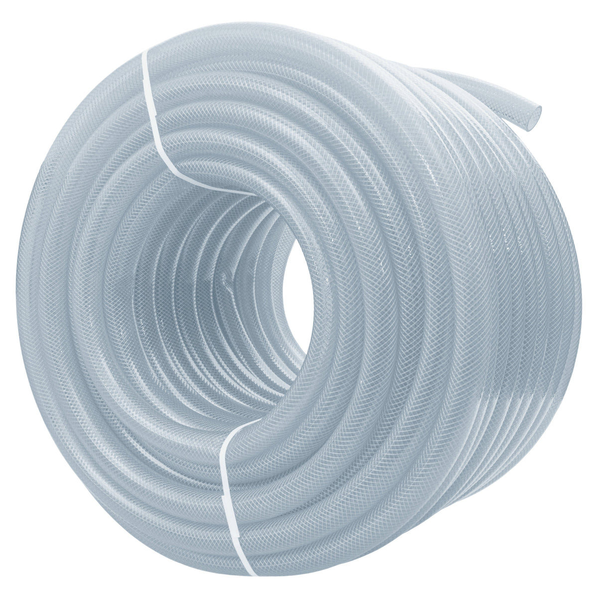 Clear Braided PVC Tech Hose 19*25*3mm 7/28BAR with 2 x A2 Hose Clips Kit