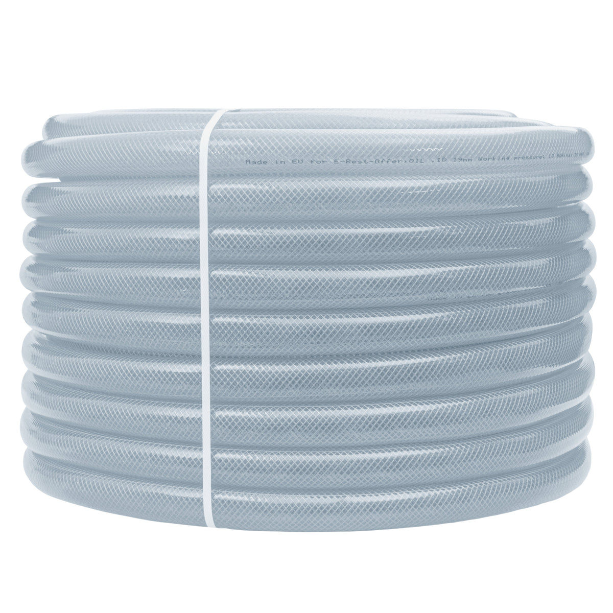 Clear Braided PVC Tech Hose 19*25*3mm 7/28BAR with 2 x A2 Hose Clips Kit