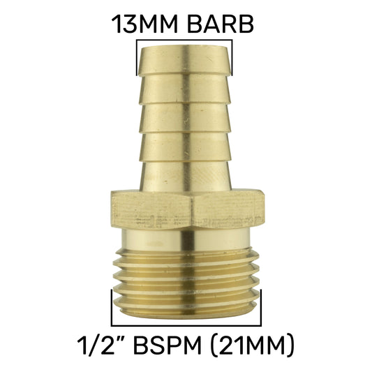 Brass Straight Joiner 13mm - 1/2" BSPM