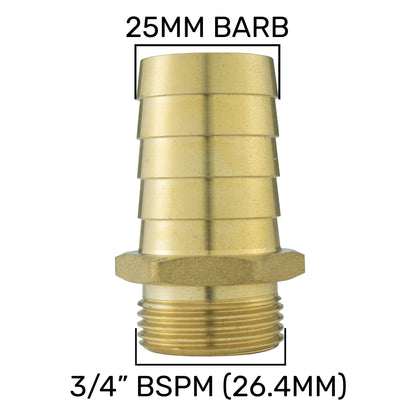 Water Butt Kit 3/4” BSP with Lever Valve and 25mm Brass Barb