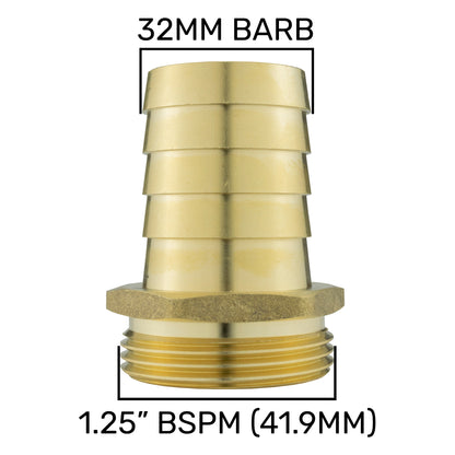 Brass Straight Joiner 32mm - 1.25" BSPM