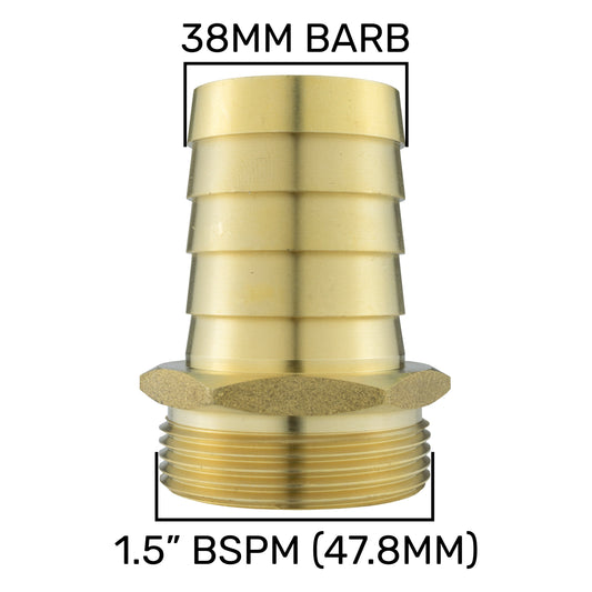 Brass Straight Joiner 38mm - 1.5" BSPM