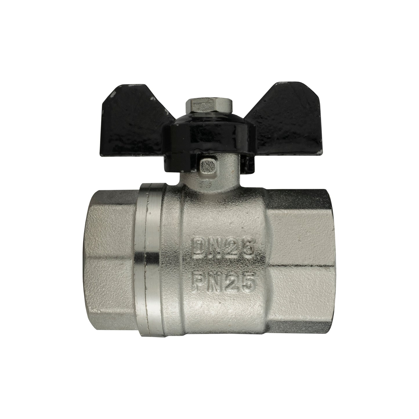 Butterfly Bib Valve 1" BSPF with Brass 32mm Barb and Geka Type Outlet