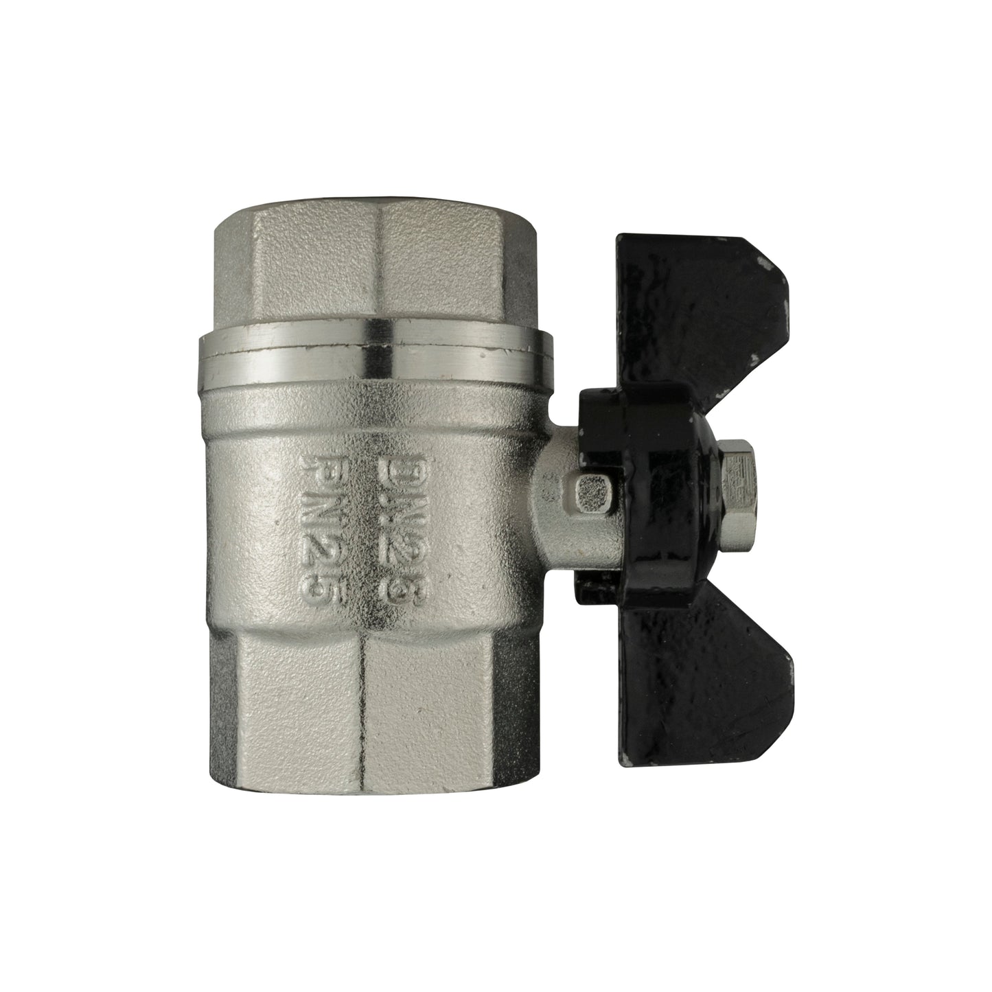 Butterfly Bib Valve 1" BSPF with Brass 32mm Barb and Geka Type Outlet