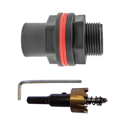 Water Butt 3/4" BSP Male With 1/2" BSP Female Outlet and Drill Bit