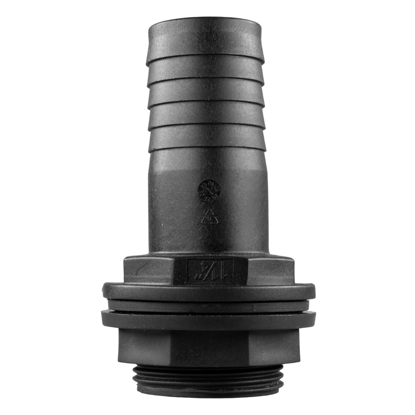 Tank Connector with Washer & Nut 1.25" BSPM - 1.25" Barb