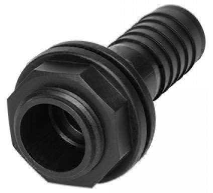 Tank Connector with Washer & Nut 1.25" BSPM - 1.25" Barb