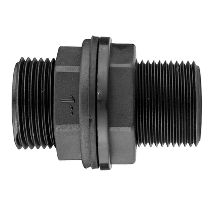 1” BSP Water Butt Fitting with Full Flow PP Valve and 25mm MDPE Fitting