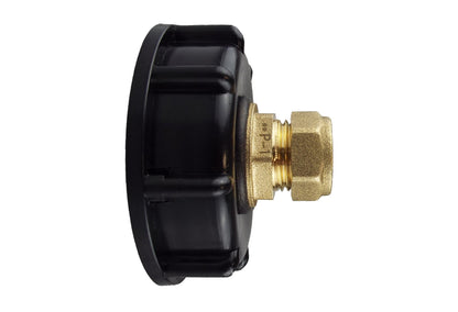 IBC 2” S60X6 Cap with Brass Compression Straight ½” BSP – 15mm