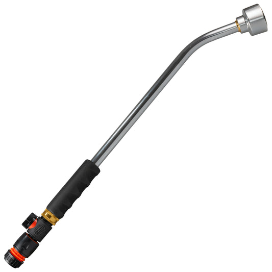 50cm Garden Watering Lance with Quick Connect Valve (Black) and Hose Connector