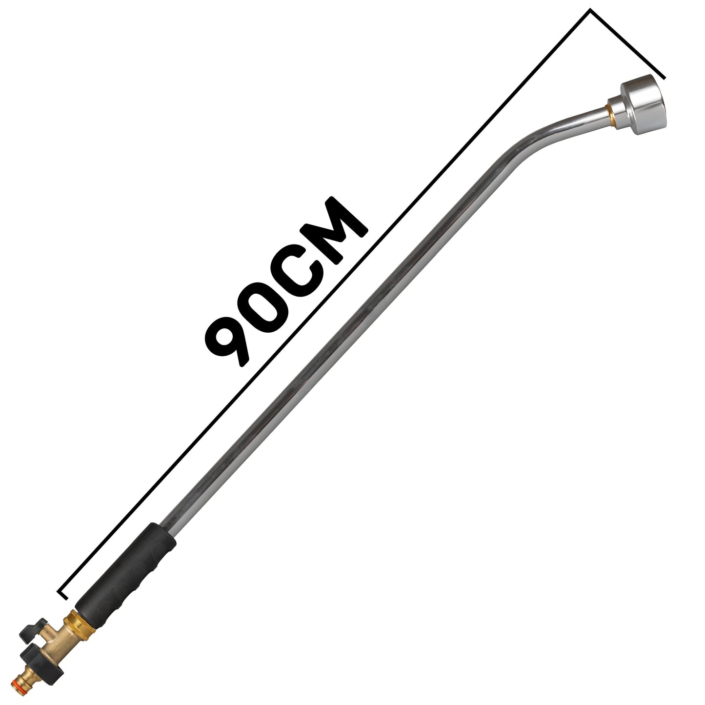 90cm Garden Watering Lance with Brass Valve and Quick Connect Male