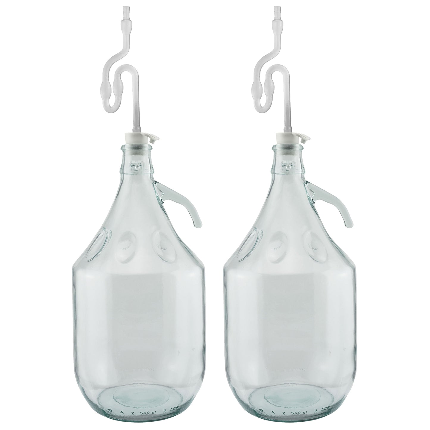 Glass Demijohn 5L 2 Pack Plain With Airlock & Bung