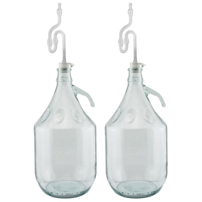 Glass Demijohn 5L 2 Pack Plain With Airlock & Bung