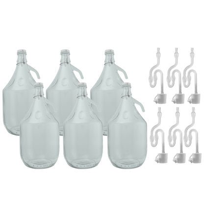 Glass Demijohn 5L 6 Pack Swing Top Cap, Airlock & Bung